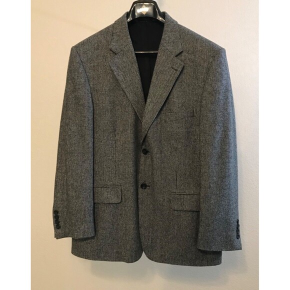 John Ashford Mens Sport Coat SZ 40 Short black/tan Tweed Officecorp Business - Picture 1 of 6